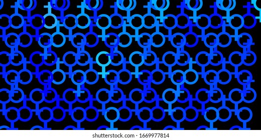 Dark BLUE vector texture with religion symbols. Retro design in abstract style with witchcraft forms. Background for esoteric, mystic designs.