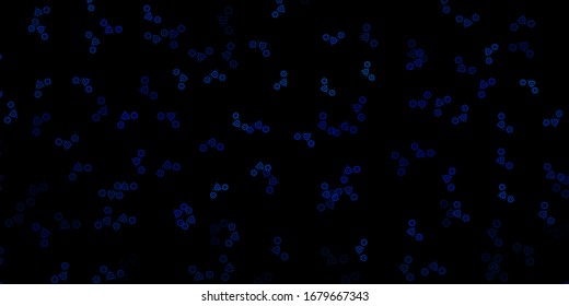 Dark BLUE vector texture with religion symbols. Illustration with magical signs of spiritual power. Simple design for occult depiction.