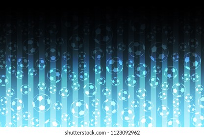 Dark BLUE vector texture with soccer balls. Shining illustration with soccer balls on a colorful backdrop. Smart design for ads of soccer matches.