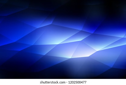 Dark BLUE vector texture in triangular style. Triangles on abstract background with colorful gradient. Smart design for your business advert.