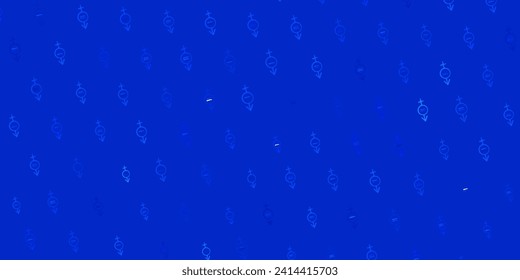 Dark BLUE vector texture with women rights symbols. Colorful illustration with gradient feminism shapes. Best design to show the power of women.