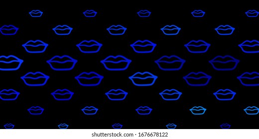 Dark BLUE vector texture with women's rights symbols. Abstract illustration with a depiction of women's power. Design for International Women’s Day.