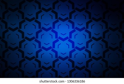 Dark BLUE vector texture with wry lines. Colorful illustration in abstract style with gradient. Template for cell phone screens.