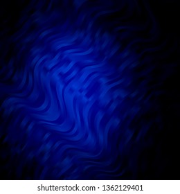 Dark BLUE vector texture with wry lines. Gradient illustration in simple style with bows. Pattern for ads, commercials.