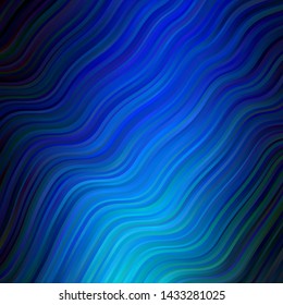 Dark BLUE vector texture with wry lines. Bright sample with colorful bent lines, shapes. Pattern for websites, landing pages.