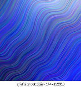 Dark BLUE vector texture with wry lines. Brand new colorful illustration with bent lines. Template for your UI design.