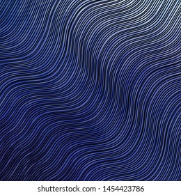 Dark BLUE vector texture with wry lines. Illustration in halftone style with gradient curves. Pattern for commercials, ads.