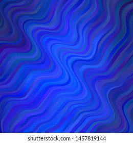 Dark BLUE vector texture with wry lines. Illustration in abstract style with gradient curved.  Pattern for websites, landing pages.