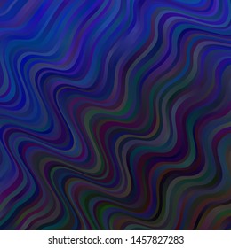 Dark BLUE vector texture with wry lines. Bright illustration with gradient circular arcs. Pattern for websites, landing pages.