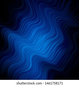 Dark BLUE vector texture with wry lines. Abstract gradient illustration with wry lines. Template for your UI design.