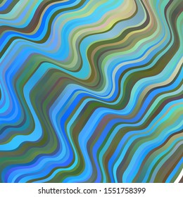 Dark BLUE vector texture with wry lines. Bright illustration with gradient circular arcs. Pattern for ads, commercials.