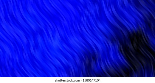 Dark BLUE vector texture with wry lines. Illustration in abstract style with gradient curved.  Best design for your posters, banners.