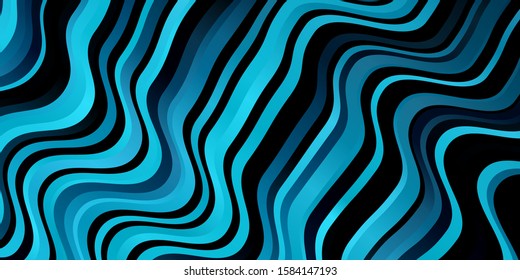 Dark BLUE vector texture with wry lines. Bright sample with colorful bent lines, shapes. Template for your UI design.