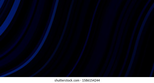 Dark BLUE vector texture with wry lines. Colorful illustration in abstract style with bent lines. Pattern for websites, landing pages.