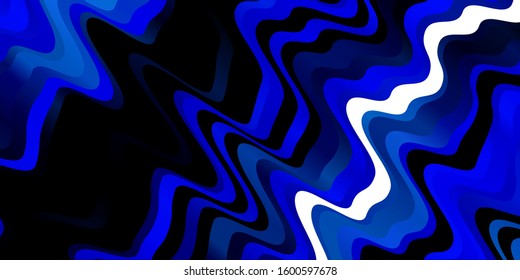 Dark BLUE vector texture with wry lines. Colorful illustration in circular style with lines. Best design for your posters, banners.
