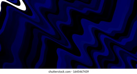Dark BLUE vector texture with wry lines. Bright illustration with gradient circular arcs. Pattern for commercials, ads.