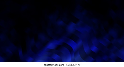 Dark BLUE vector texture with wry lines. Colorful illustration in circular style with lines. Pattern for websites, landing pages.