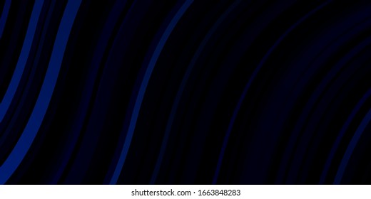 Dark BLUE vector texture with wry lines. Colorful illustration in abstract style with bent lines. Pattern for websites, landing pages.