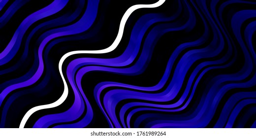 Dark BLUE vector texture with wry lines. Colorful illustration with curved lines. Best design for your ad, poster, banner.