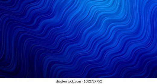 Dark BLUE vector texture with wry lines. Abstract illustration with bandy gradient lines. Best design for your ad, poster, banner.