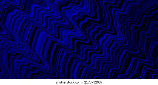 Dark BLUE vector texture with wry lines. Gradient illustration in simple style with bows. Template for cellphones.