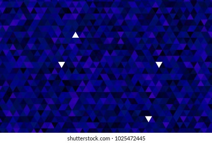 Dark BLUE vector triangle mosaic template. Glitter abstract illustration with an elegant design. The template can be used as a background for cell phones.