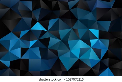 Dark BLUE vector triangle mosaic background. Creative illustration in halftone style with gradient. Brand-new style for your business design.