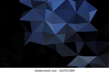 Dark BLUE vector triangle mosaic background. A sample with polygonal shapes. The textured pattern can be used for background.