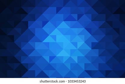 Dark BLUE vector triangle mosaic pattern. Glitter abstract illustration with an elegant design. Brand-new style for your business design.