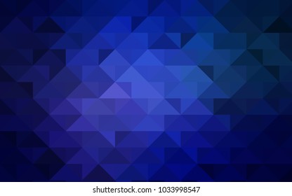 Dark BLUE vector triangle mosaic background. A sample with polygonal shapes. The completely new template can be used for your brand book.