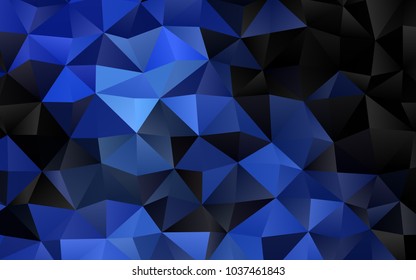 Dark BLUE vector triangle mosaic pattern. A sample with polygonal shapes. The template can be used as a background for cell phones.