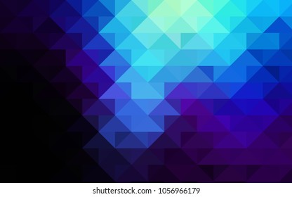 Dark BLUE vector triangle mosaic background. Colorful abstract illustration with gradient. A new texture for your design.