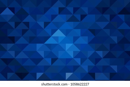 Dark BLUE vector triangle mosaic background. Creative geometric illustration in Origami style with gradient. The template can be used as a background for cell phones.