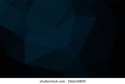 Dark BLUE vector triangle mosaic cover. Creative geometric illustration in Origami style with gradient. Triangular pattern for your business design.