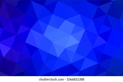 Dark BLUE vector triangle mosaic cover. Colorful abstract illustration with gradient. The polygonal design can be used for your web site.