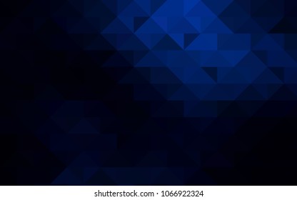 Dark BLUE vector triangle mosaic background. Glitter abstract illustration with an elegant design. Brand-new style for your business design.