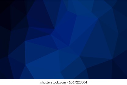 Dark BLUE vector triangle mosaic texture. Colorful abstract illustration with gradient. Textured pattern can be used for background.