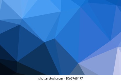 Dark BLUE vector triangle mosaic texture. Creative geometric illustration in Origami style with gradient. Triangular pattern for your business design.