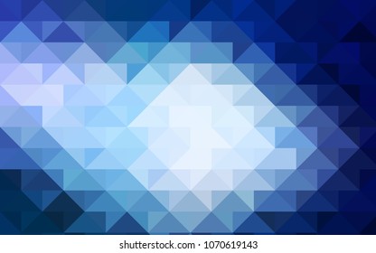 Dark BLUE vector triangle mosaic template. A vague abstract illustration with gradient. Brand-new style for your business design.