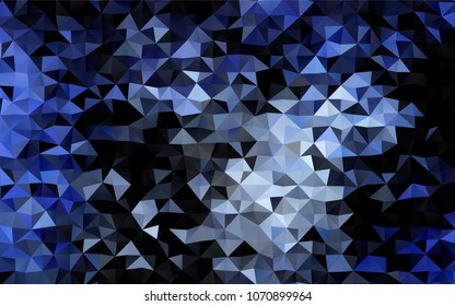 Dark BLUE vector triangle mosaic background. Shining colored illustration in a brand-new style. The elegant pattern can be used as part of a brand book.