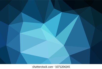 Dark BLUE vector triangle mosaic texture. Modern geometrical abstract illustration with gradient. A completely new template for your business design.