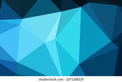 Dark BLUE vector triangle mosaic texture. Polygonal abstract illustration with gradient. The template for cell phone's backgrounds.