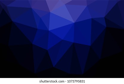 Dark BLUE vector triangle mosaic template. Shining colored illustration in a new style. That pattern can be used as a part of a brand book.