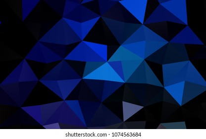 Dark BLUE vector triangle mosaic template. Colorful illustration in abstract style with gradient. The polygonal design can be used for your web site.