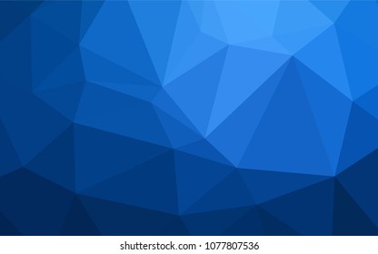 Dark BLUE vector triangle mosaic template. Elegant bright polygonal illustration with gradient. The polygonal design can be used for your web site.