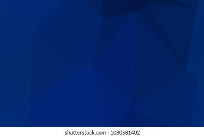 Dark BLUE vector triangle mosaic texture. Shining polygonal illustration, which consist of triangles. Textured pattern can be used for background.