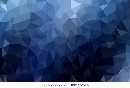 Dark BLUE vector triangle mosaic template. Creative geometric illustration in Origami style with gradient. Pattern for a brand book's backdrop.