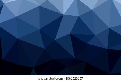 Dark BLUE vector triangle mosaic cover. Colorful illustration in polygonal style with gradient. Textured pattern for your backgrounds.