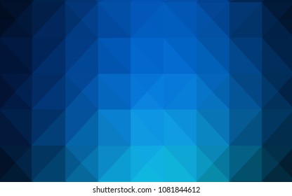 Dark BLUE vector triangle mosaic cover. A completely new color illustration in a polygonal style. Textured pattern can be used as a background.