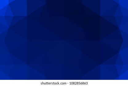 Dark BLUE vector triangle mosaic texture. Colorful illustration in abstract style with triangles. A completely new design for your leaflet.